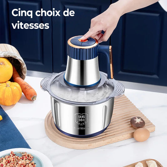 Electric Meat Grinder Stainless Steel Food Chopper Kitchen Utensils Vegetable and Fruit Chopper