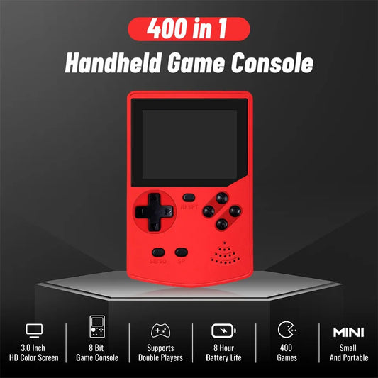 GAMINJA GC35 Portable Video Game Console 400 Retro Games AV Output Two Roles Gamepad LCD Screen Game Player for Kids Gift