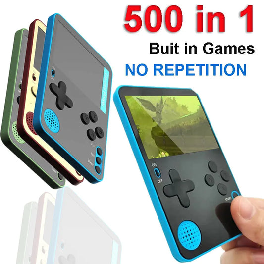 Handheld Game Console 500 Classic Games LCD Portable Retro Video Mini Game Console Rechargeable Great Gift for Kids and Adults